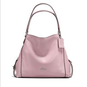 EDI COACH Shoulder Bag Pink Polished Pebble Purse